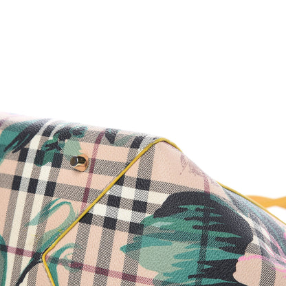 Burberry Haymarket Check Small Peony Rose Tote Larch Yellow 11 of 16