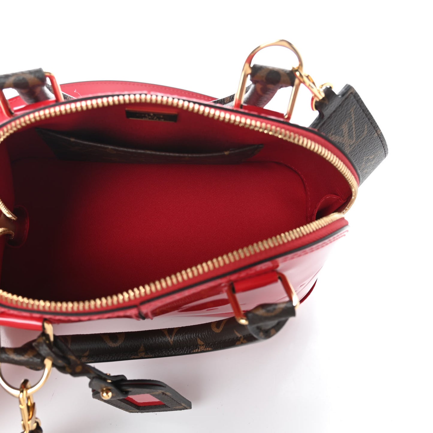 Patent Monogram Alma BB Scarlet