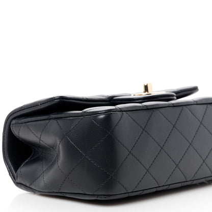 Chanel Lambskin Quilted Mini Top Handle Rectangular Flap Black 10 of 12