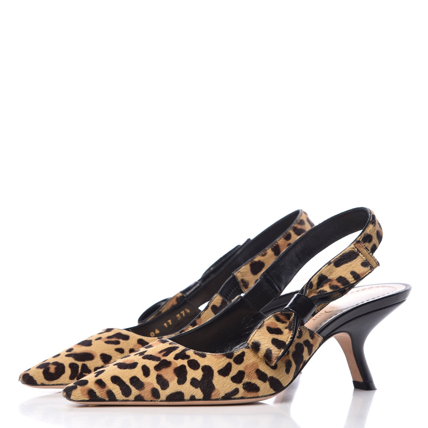 Christian Dior Calf Hair Lambskin Leopard Sweet D Slingback Pumps 37.5 3 of 11