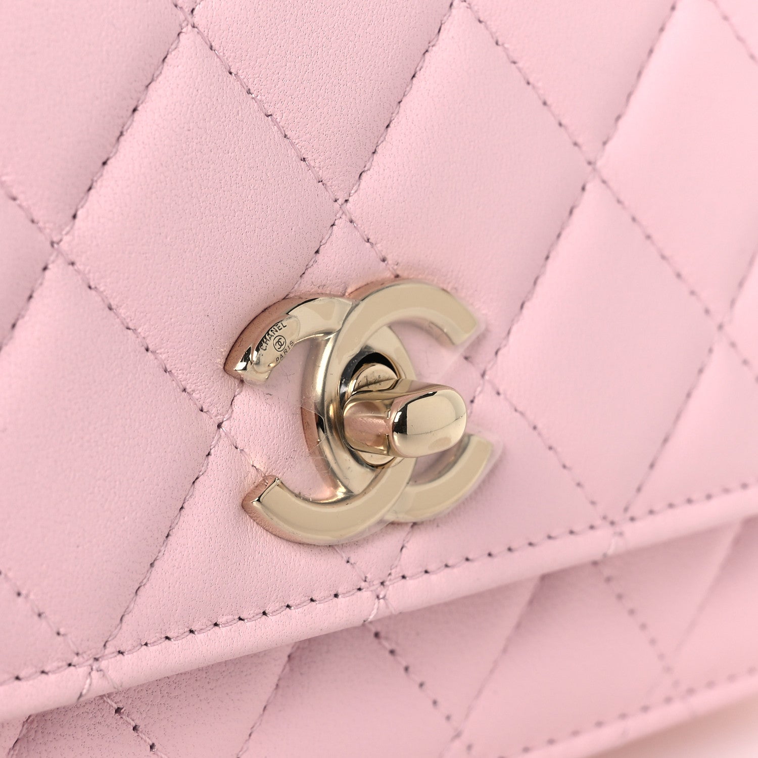 Chanel Lambskin Quilted Trendy Chain CC Wallet On Chain WOC Light Pink 14 of 14