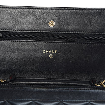 Chanel Lambskin Quilted Wallet On Chain WOC Black 6 of 17