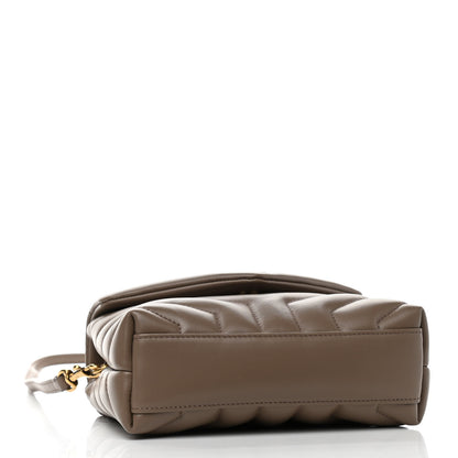 Saint Laurent Calfskin Y Quilted Monogram Toy Loulou Crossbody Bag Taupe 4 of 11