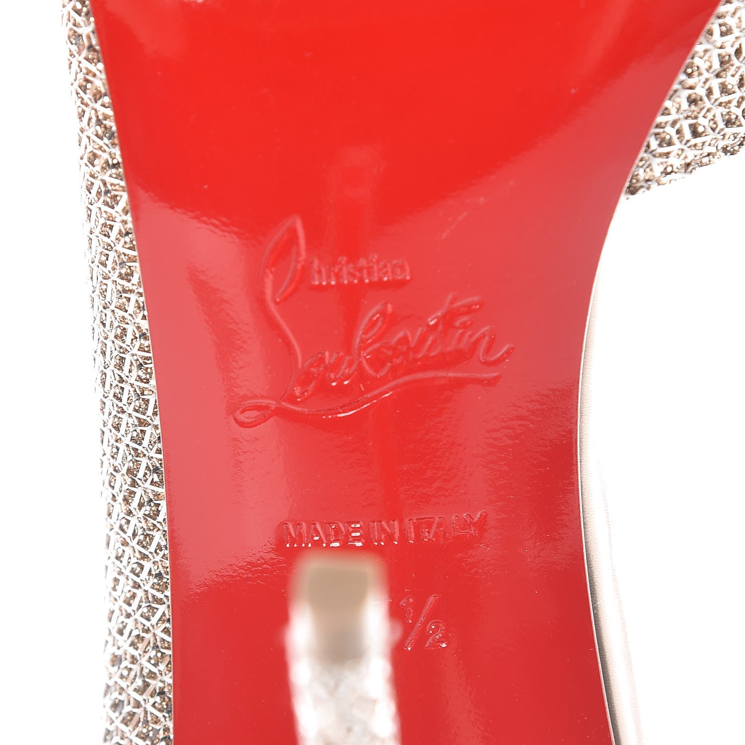 Christian Louboutin Glitter Luminor Iriza 100 Pumps 37.5 Colombe 6 of 8