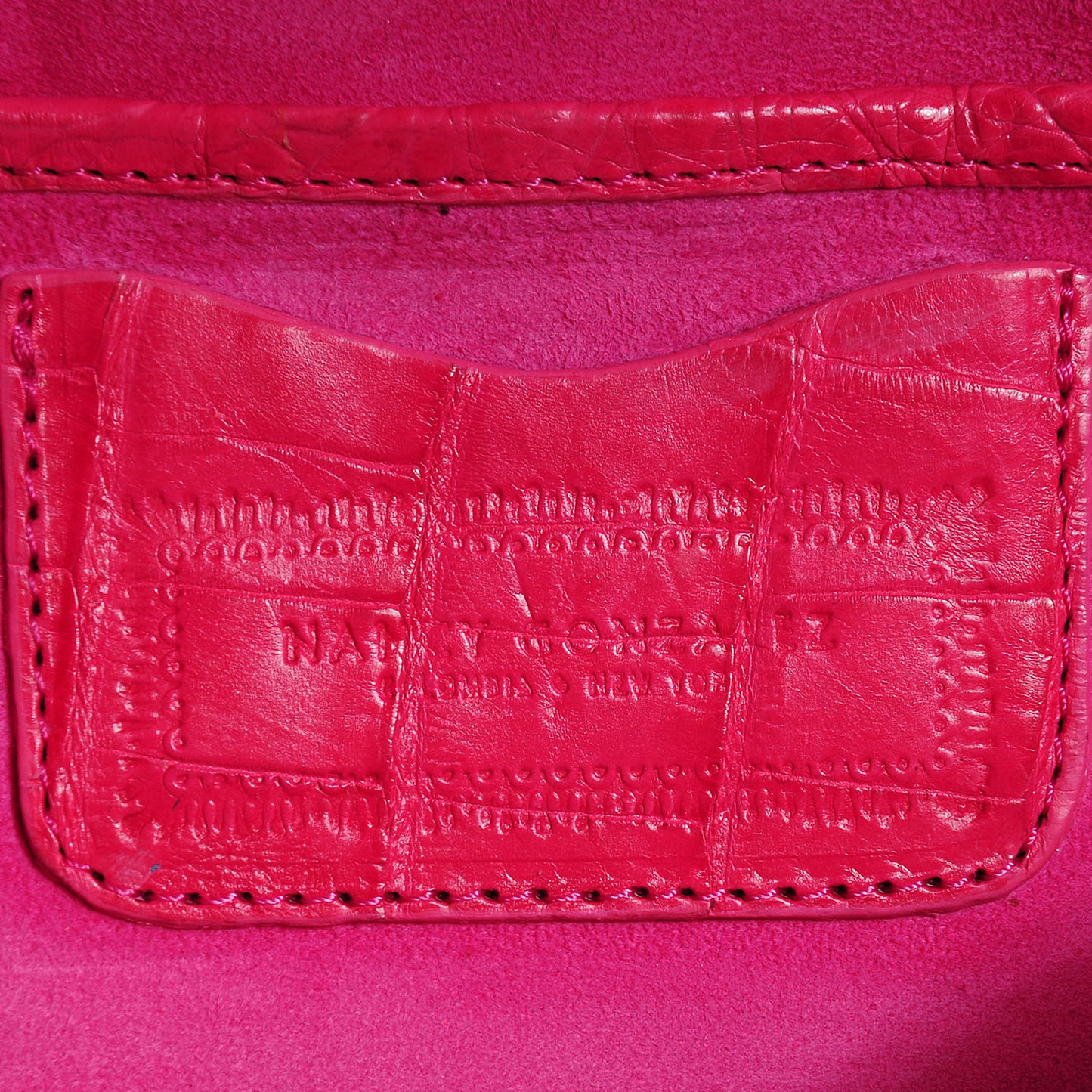 Crocodile Soft Flap Clutch Pink