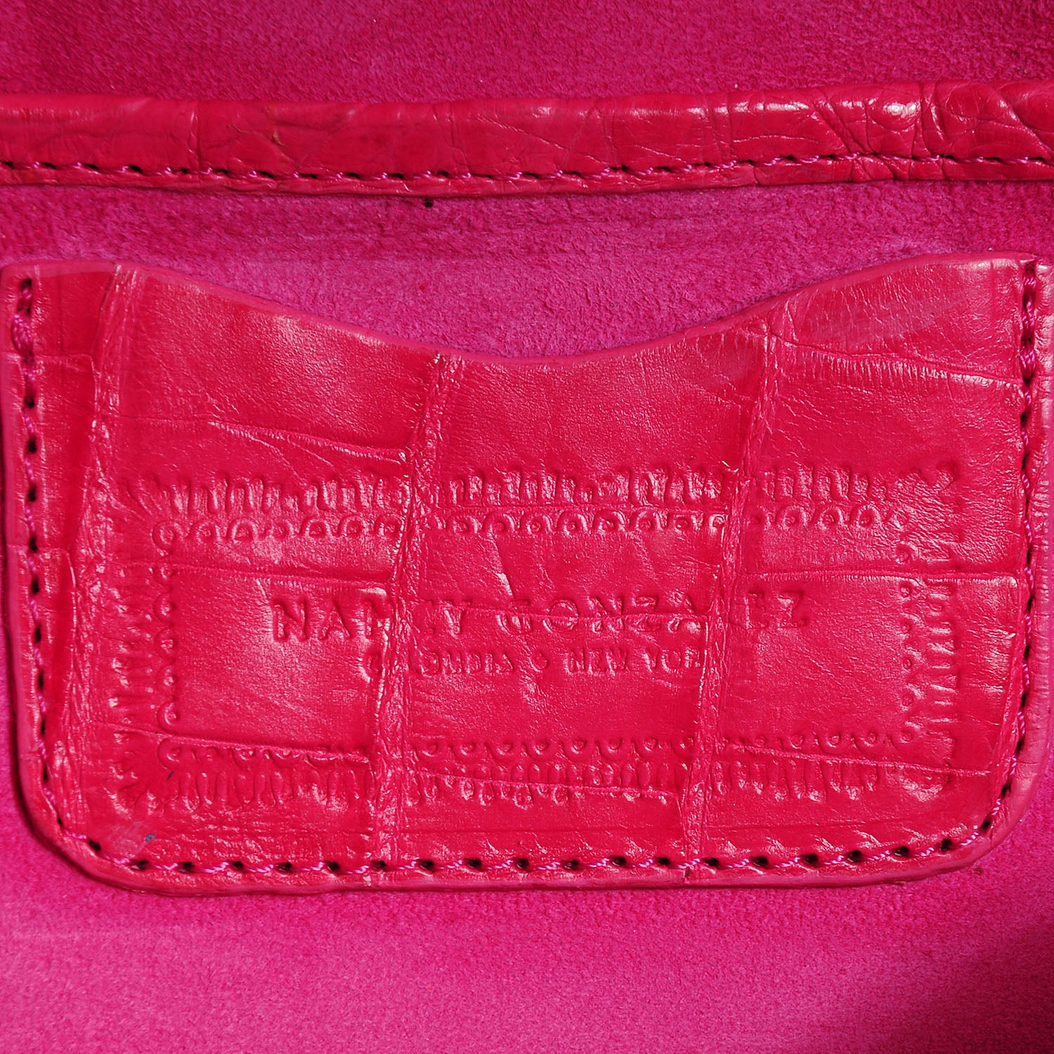 Nancy Gonzalez Crocodile Soft Flap Clutch Pink 6 of 7