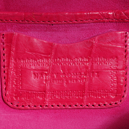 Nancy Gonzalez Crocodile Soft Flap Clutch Pink 6 of 7