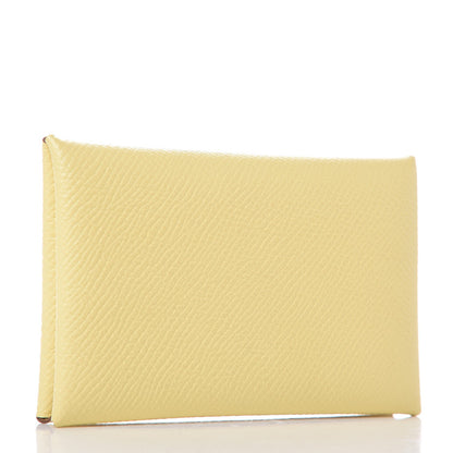 Hermes Epsom Calvi Card Case Jaune Poussin 3 of 8