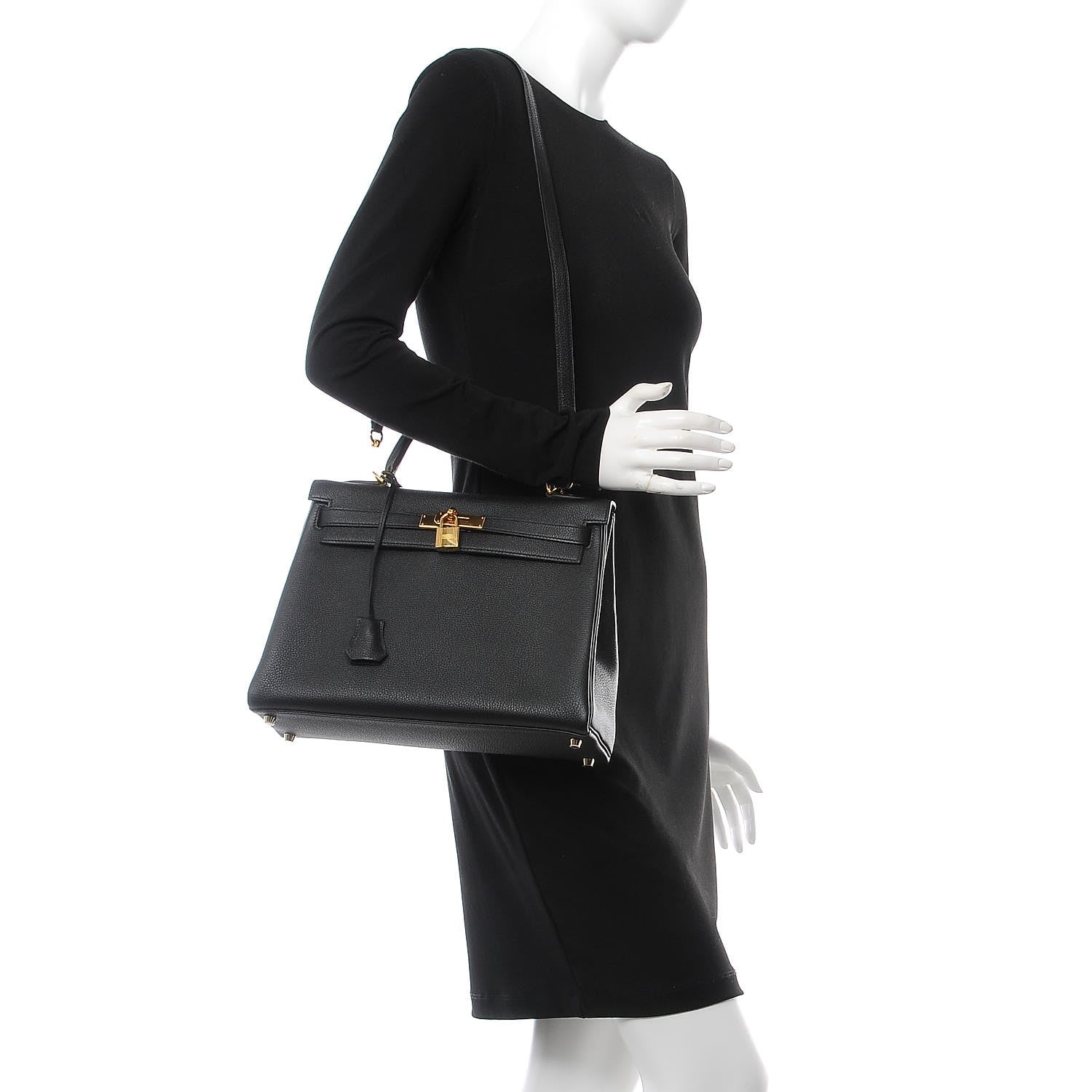 Hermes Togo Kelly Retourne 32 Black 2 of 36