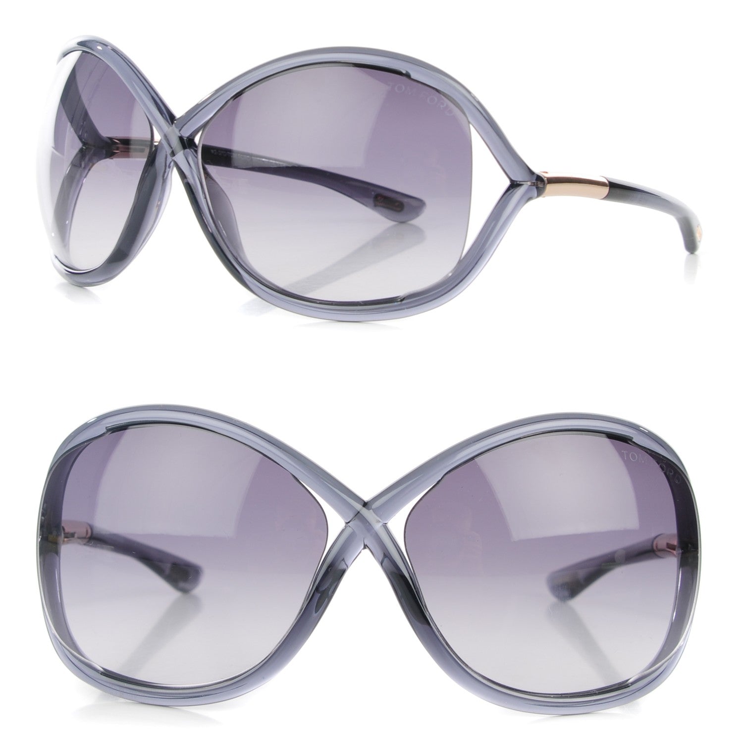 Tom Ford Acetate Whitney Crossover Sunglasses TF9 Dark Grey 1 of 6