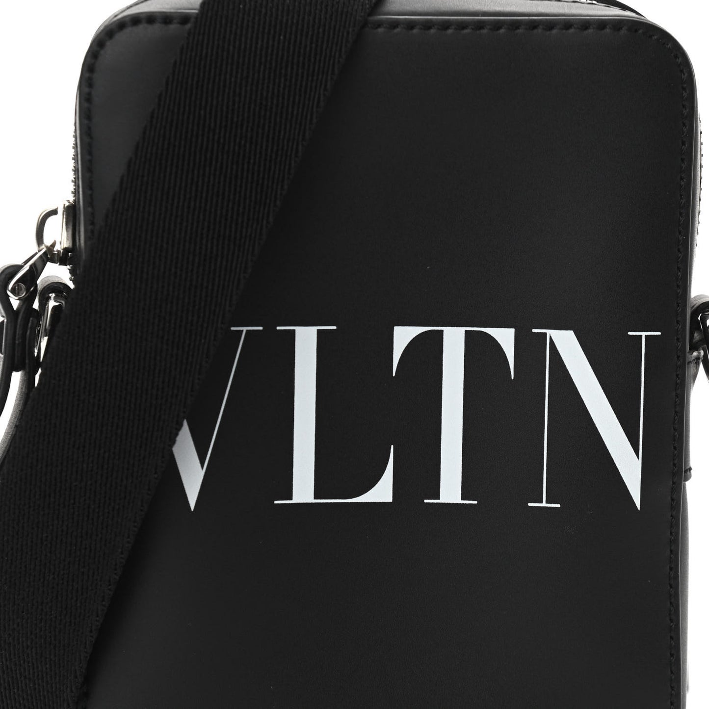 Calfskin VLTN Print Messenger Bag Black