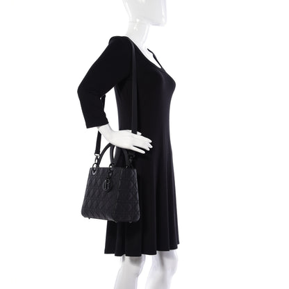 Christian Dior Ultra Matte Calfskin Cannage Medium Lady Dior Black 2 of 9