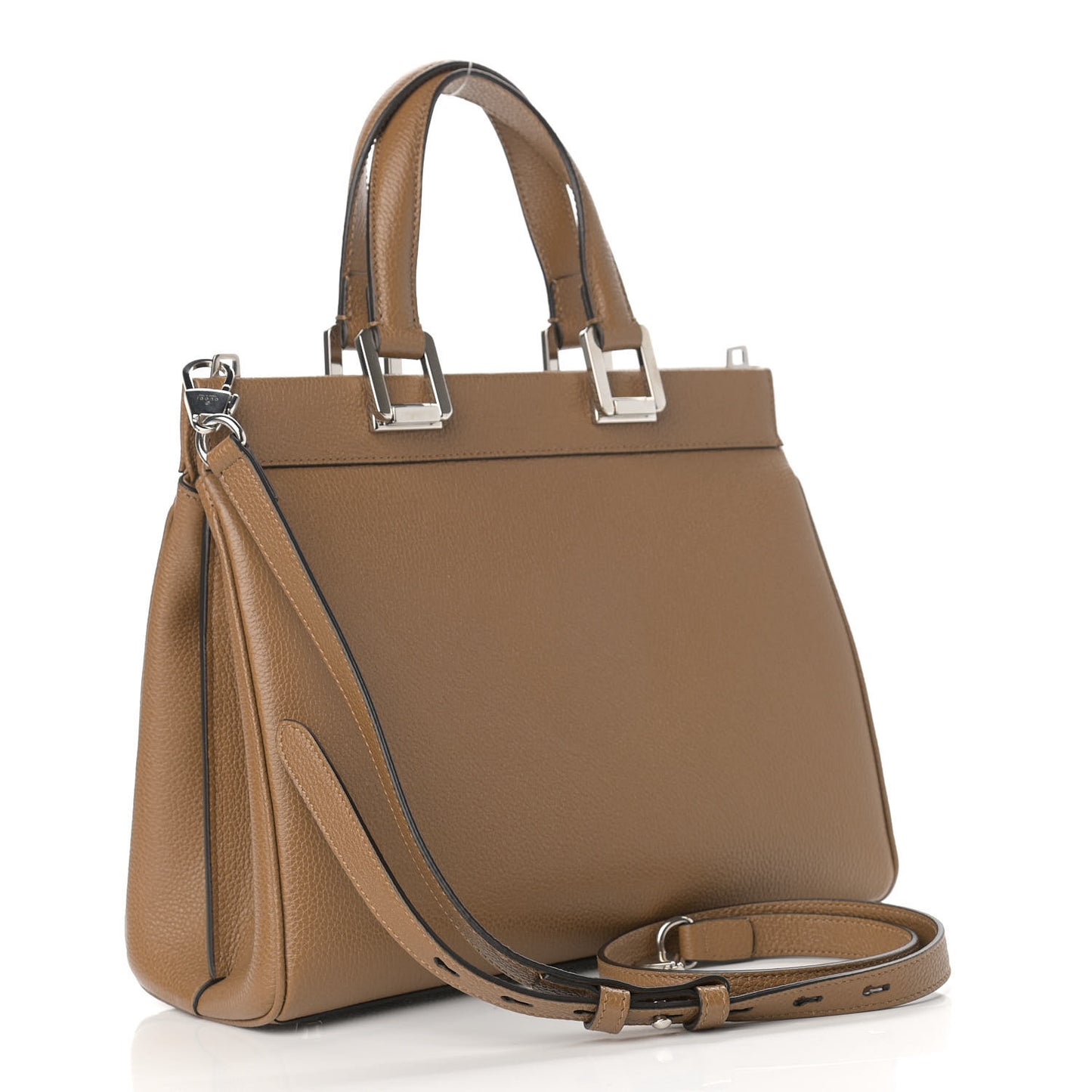 Posillipo Grain Calfskin Small Zumi Top Handle Bag Friky Taupe