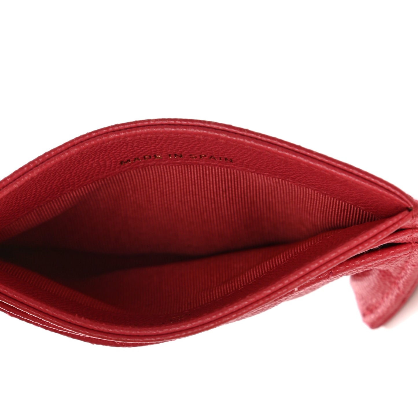 Caviar Quilted Card Holder Red