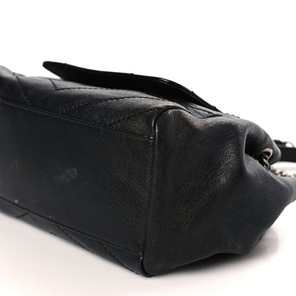 Saint Laurent Pebbled Lambskin Chevron Monogram Small Nolita Black 8 of 9