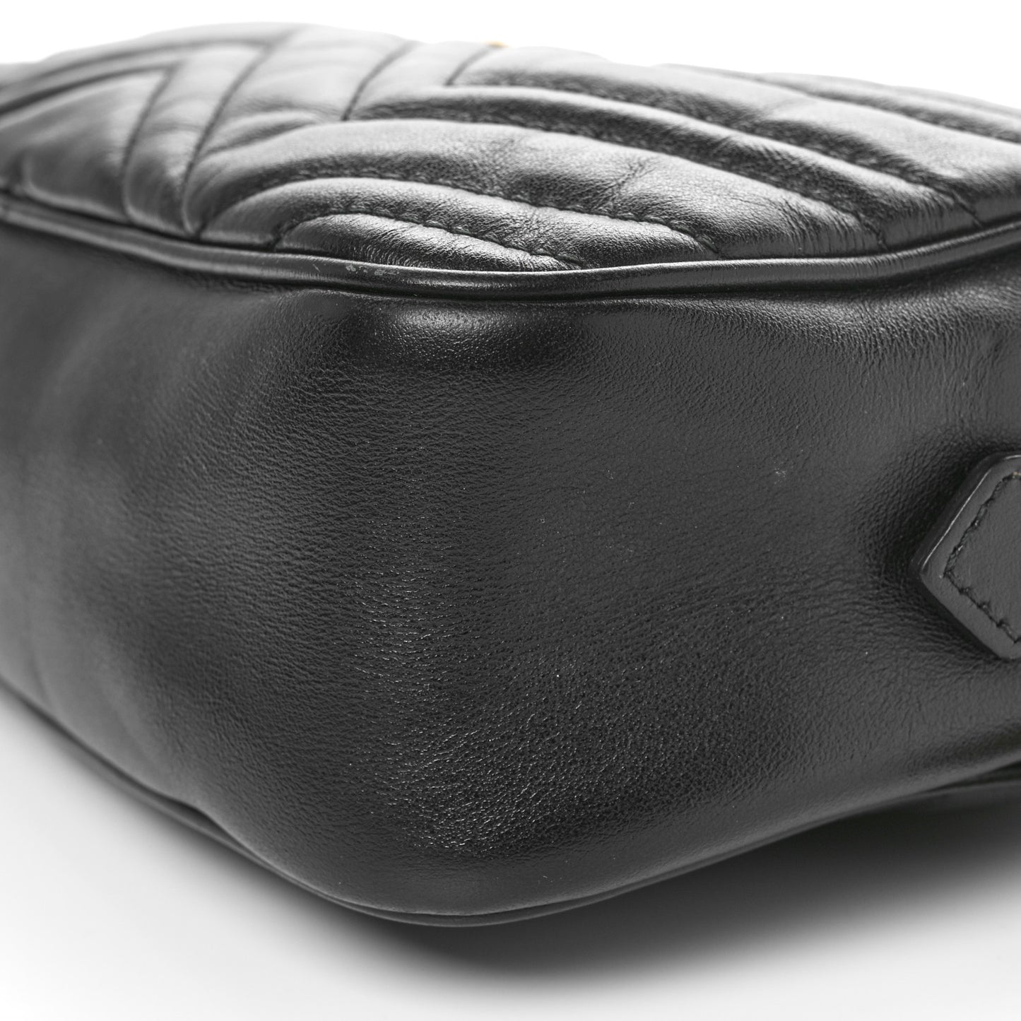 Calfskin Matelasse Small GG Marmont Chain Shoulder Bag Black
