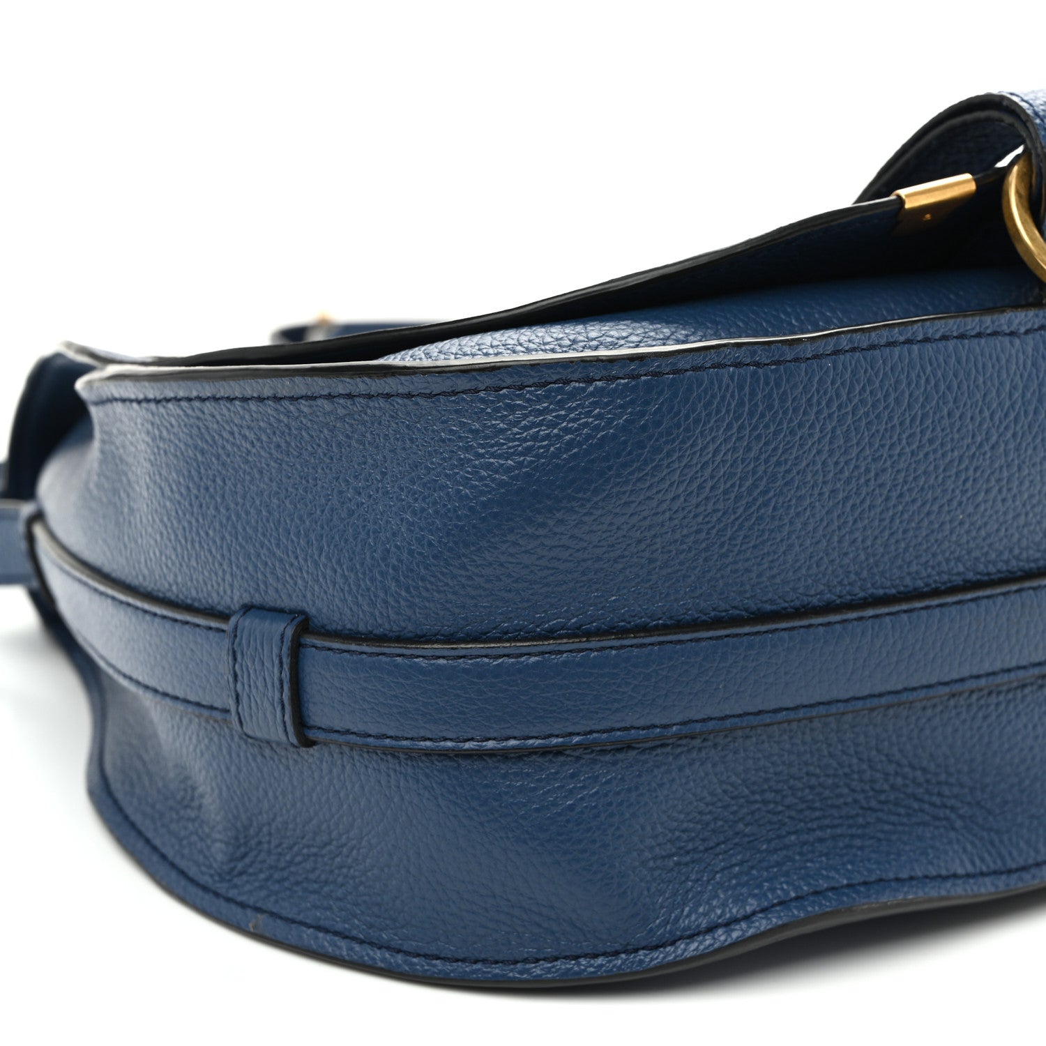 Chloe Grained Calfskin Medium Marcie Saddle Bag Deep Denim 10 of 12