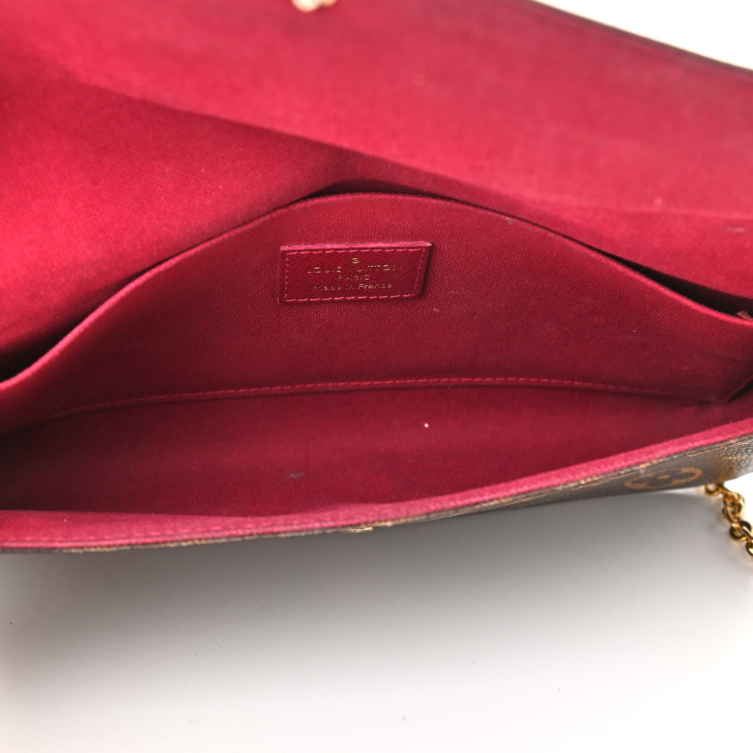 Louis Vuitton Monogram Pochette Felicie Chain Wallet Fuchsia 5 of 12