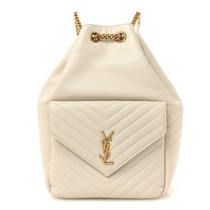 Saint Laurent Lambskin Matelasse Monogram Joe Backpack Cream 1 of 11