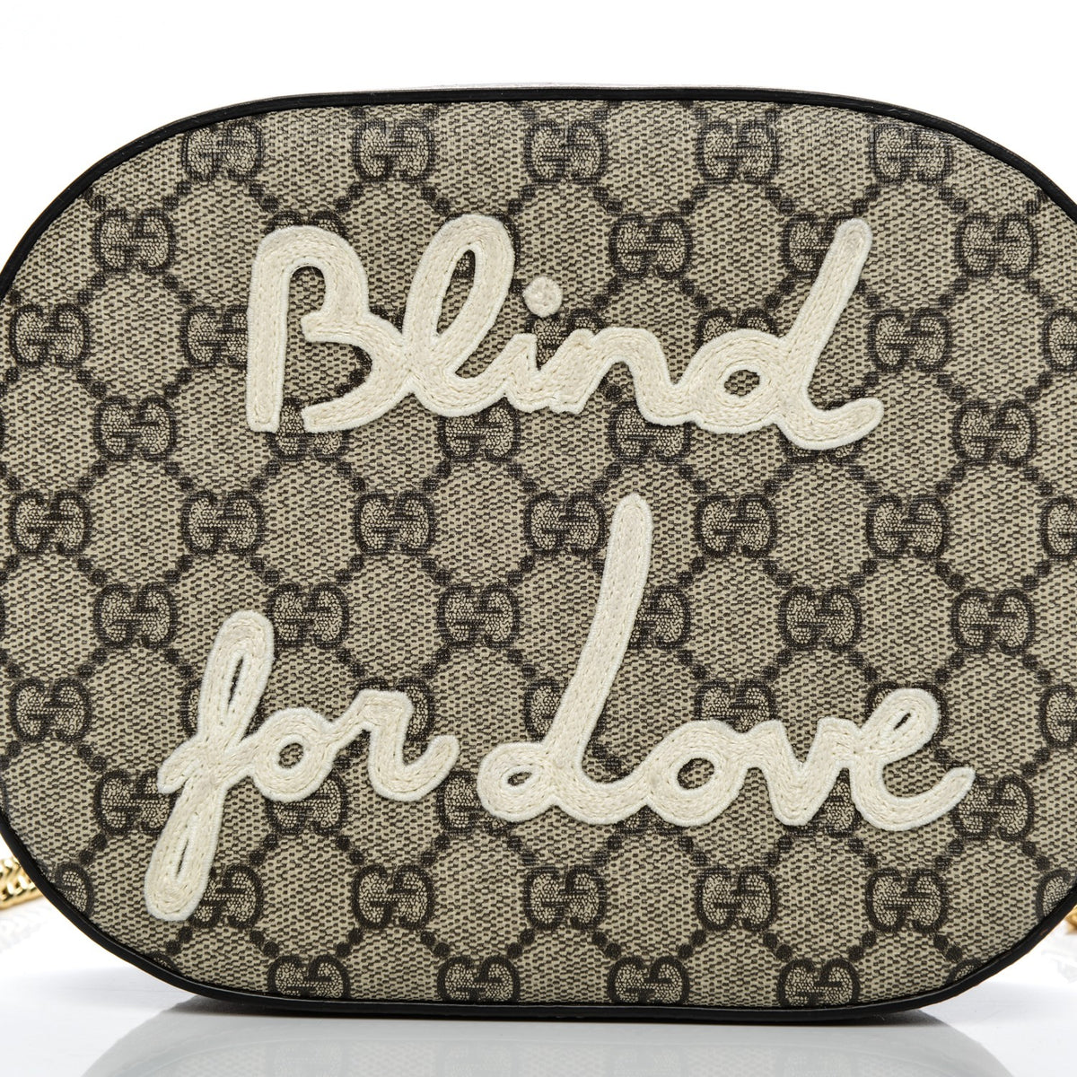Gucci GG Supreme Monogram Blind For Love Embroidered Mini Chain Shoulder Bag Beige Tuscany 8 of 8