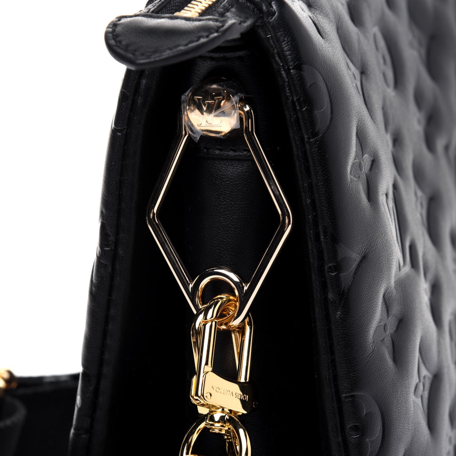 Louis Vuitton Lambskin Embossed Monogram Coussin PM Black 11 of 11