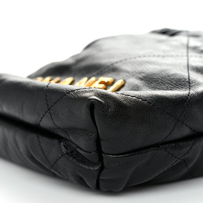 Chanel Shiny Crumpled Calfskin Quilted Pearl Mini Chanel 22 Black 11 of 11