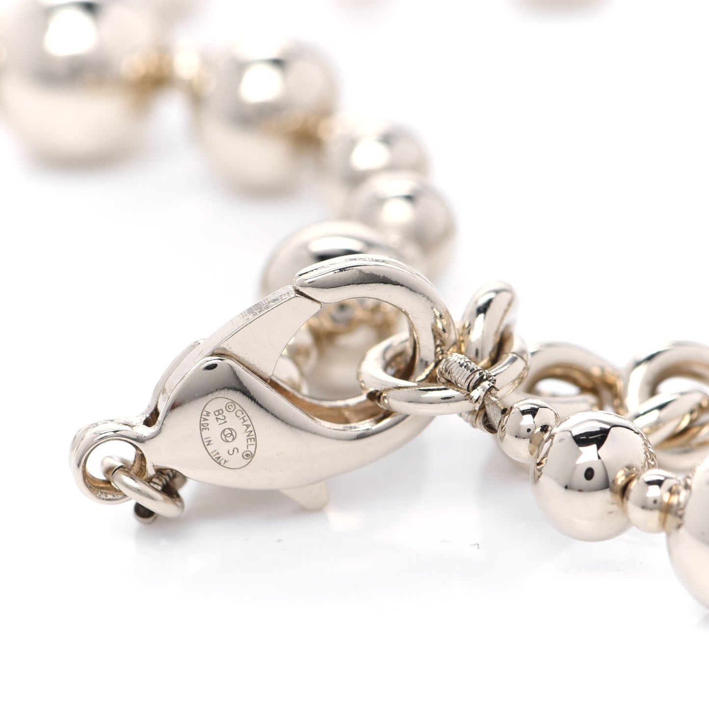 Metal CC Bead Necklace Gold