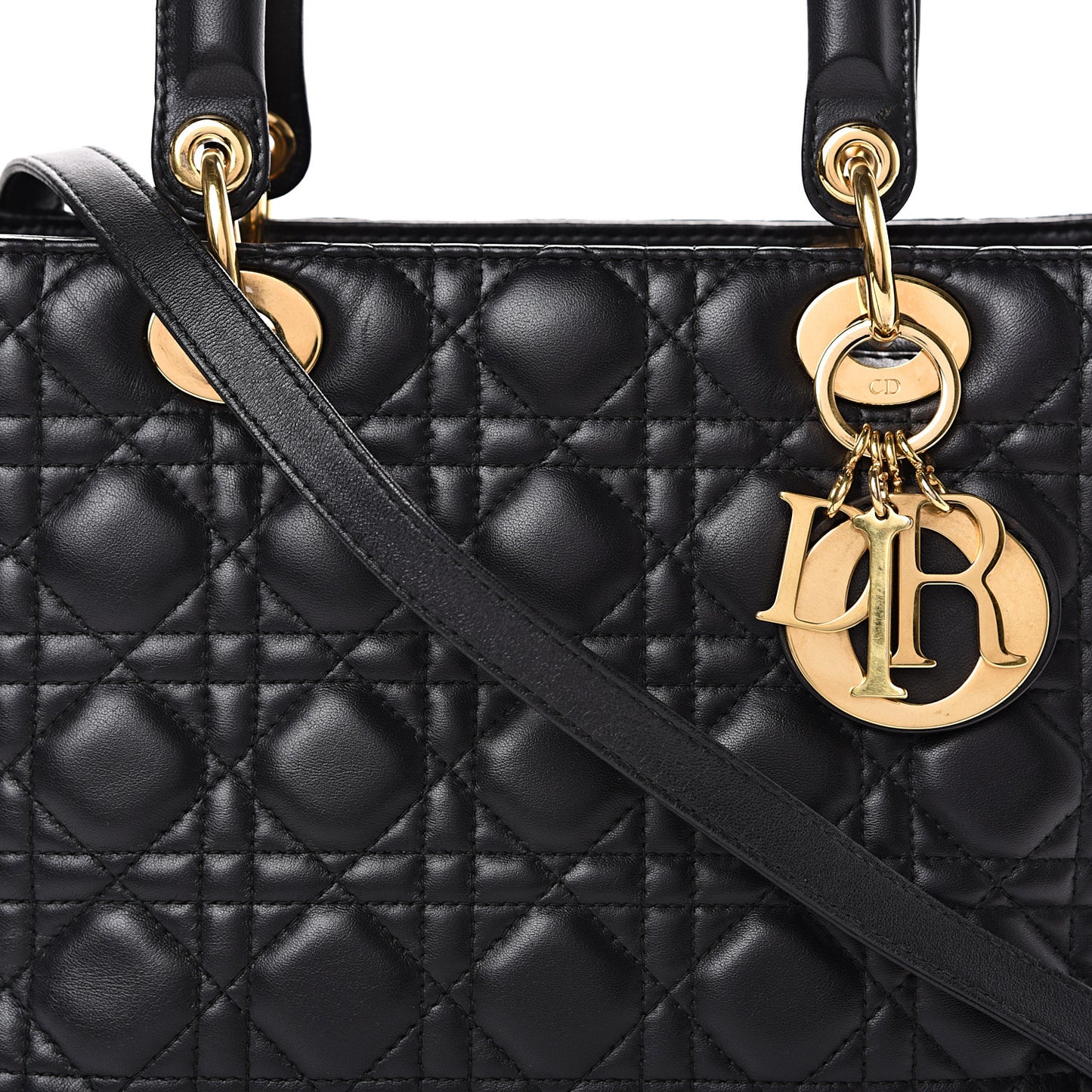 Lambskin Cannage Medium Lady Dior Black
