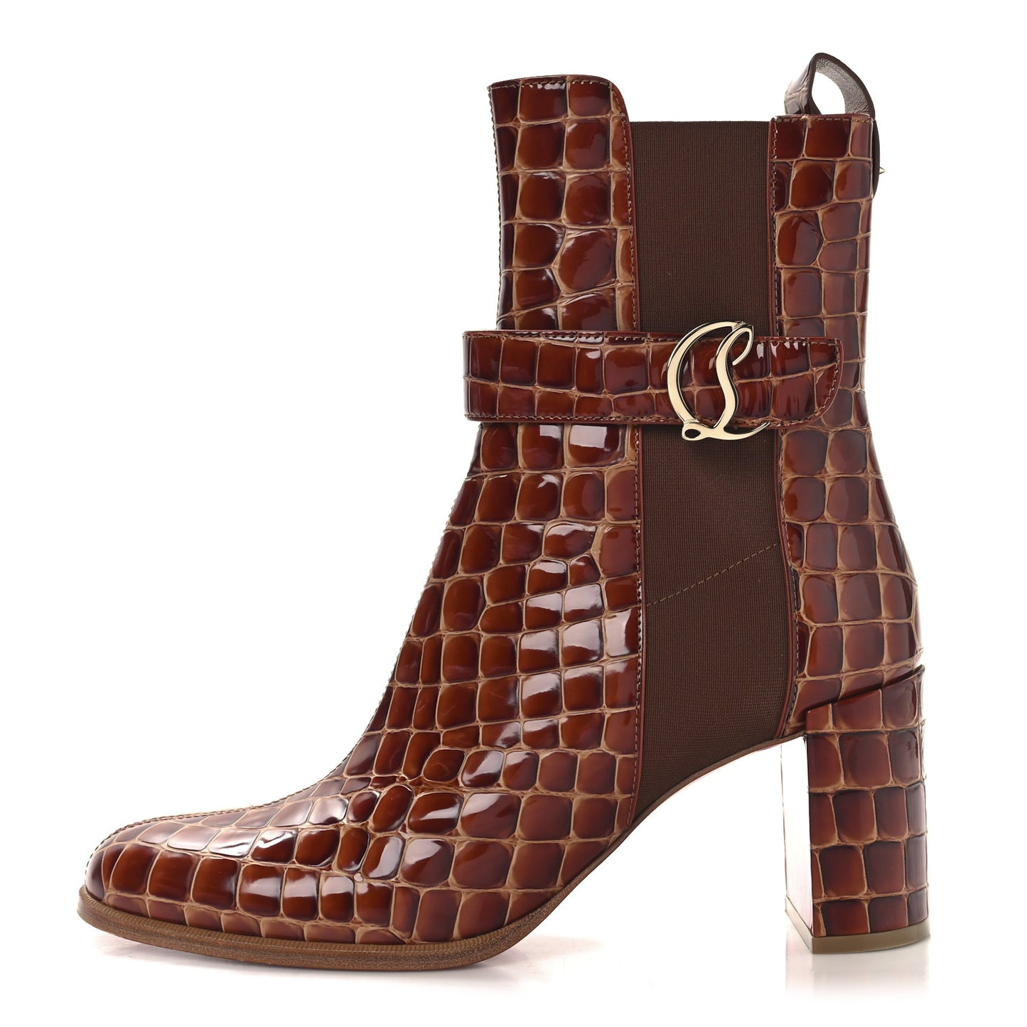 Calfskin Alligator Embossed CL Chelsea 70 Booty 41 Acajou