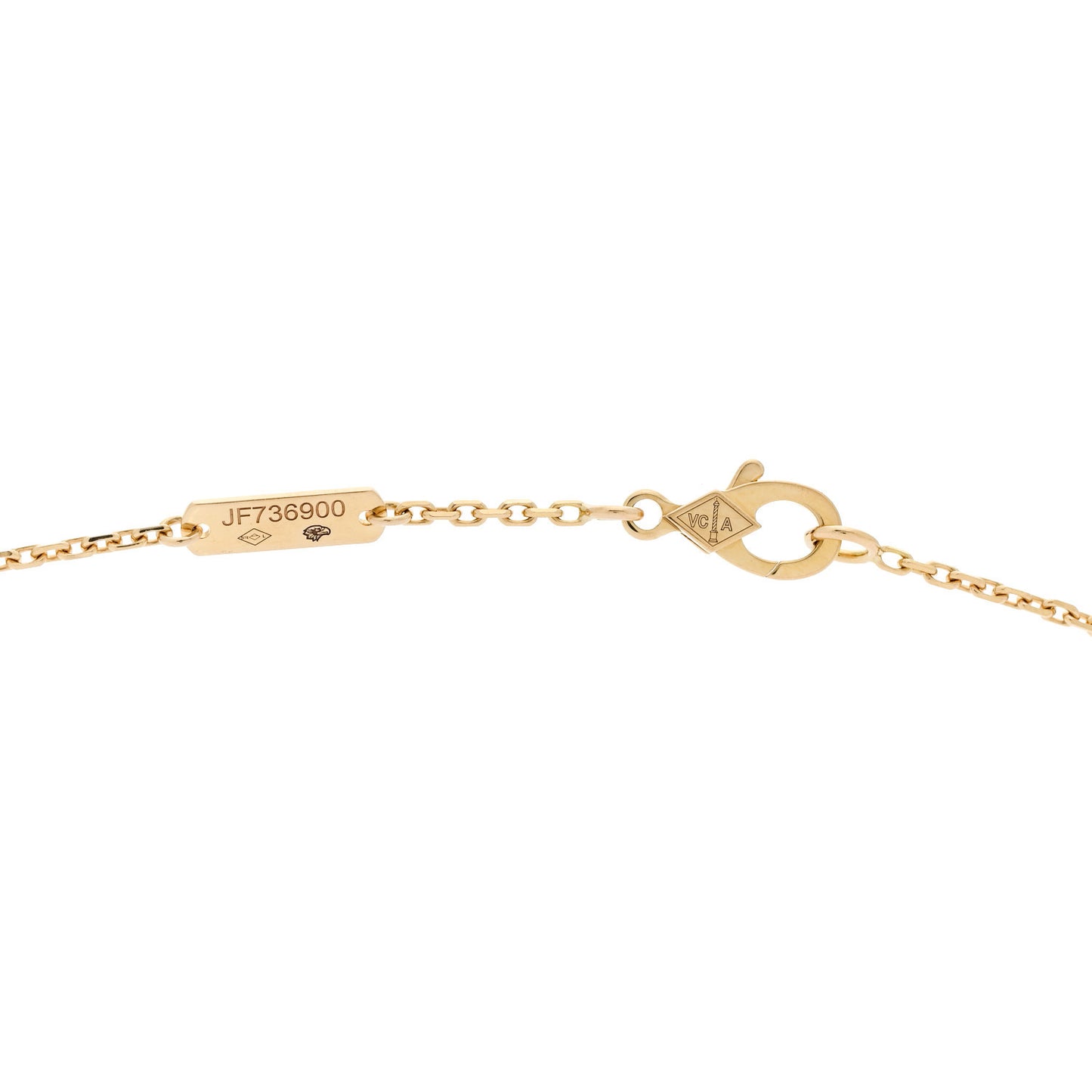 18K Yellow Gold Black Onyx Vintage Alhambra Pendant Necklace