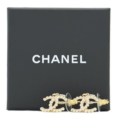 Chanel Metal Bead CC Drop Earrings Gold 5 of 5