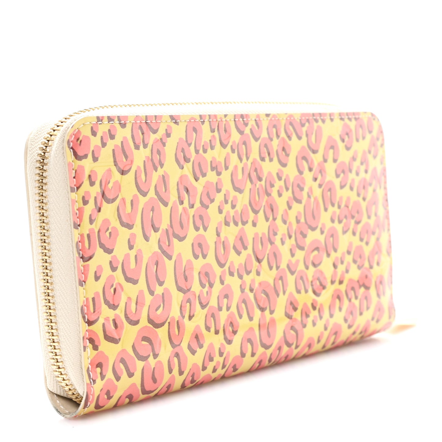 Vernis Leopard Zippy Wallet Blanc Corail