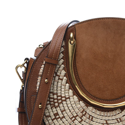 Chloe Calfskin Suede Raffia Medium Pixie Bag Caramel 12 of 12
