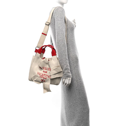 Valentino Garavani Canvas Large Atelier 09 Rose Blossom Edition Tote Bag Naturale 2 of 10
