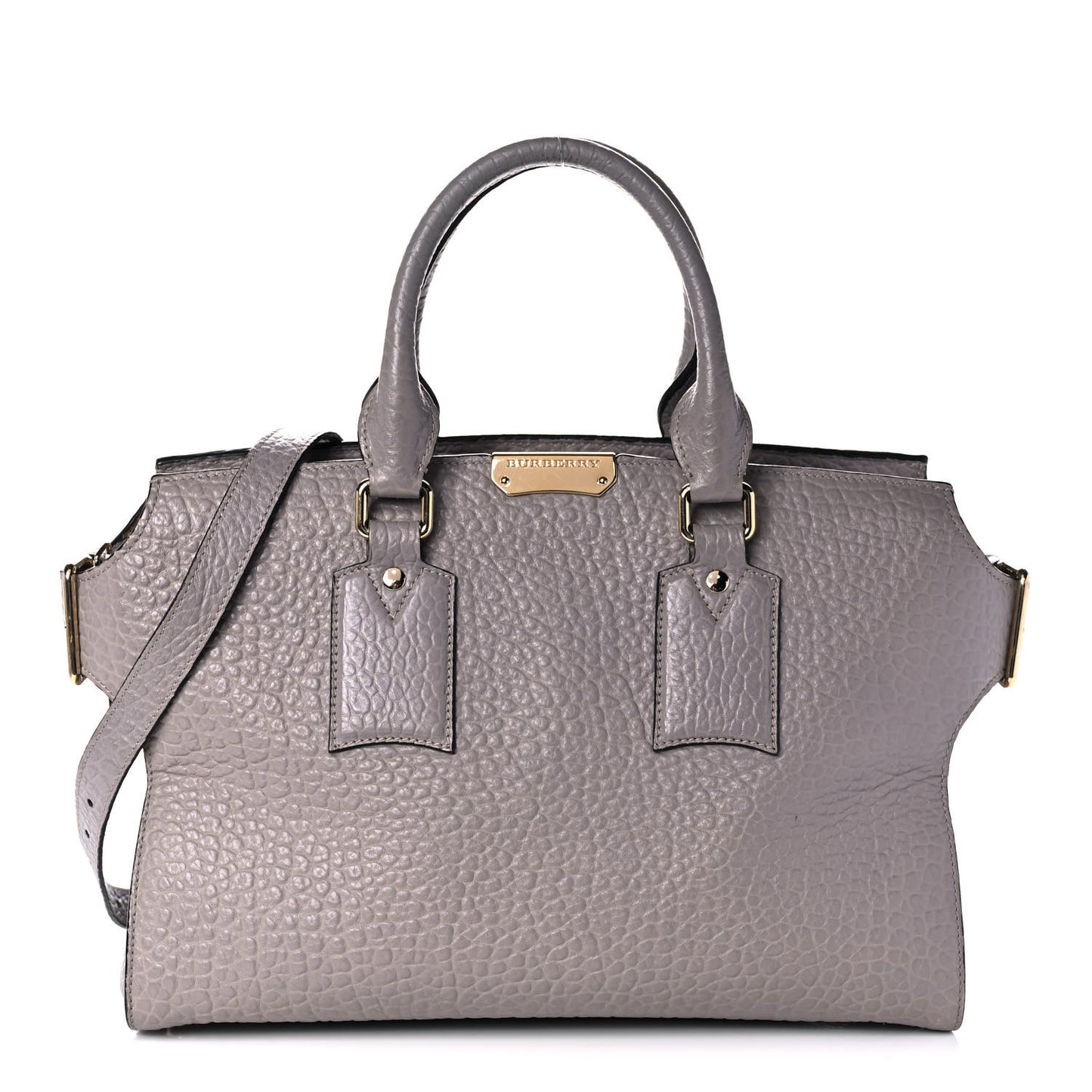 Signature Grain Medium Clifton Bag Grey