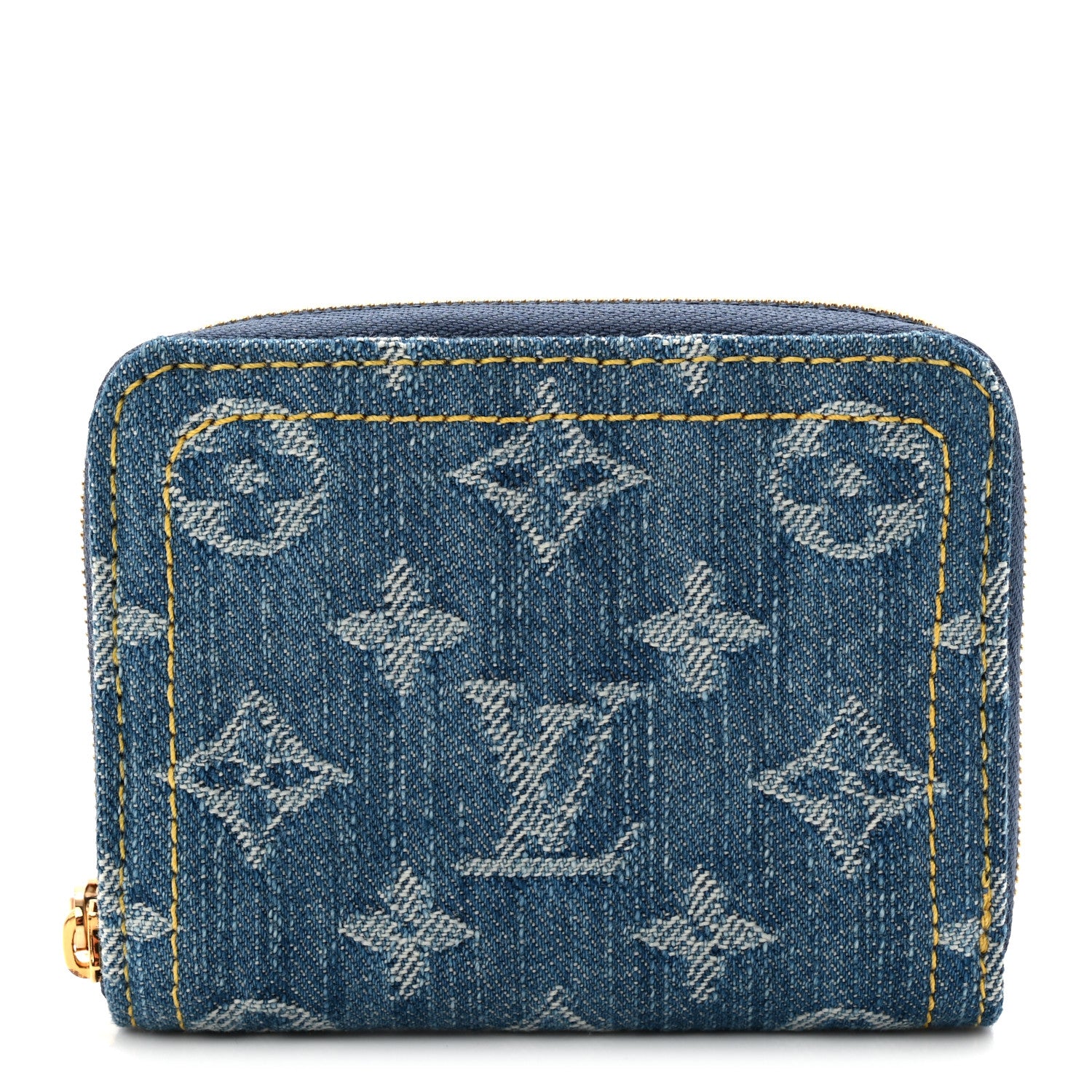 Louis Vuitton Denim Monogram Zippy Coin Purse Blue 1 of 7