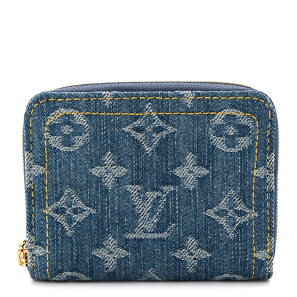 Louis Vuitton Denim Monogram Zippy Coin Purse Blue 1 of 7