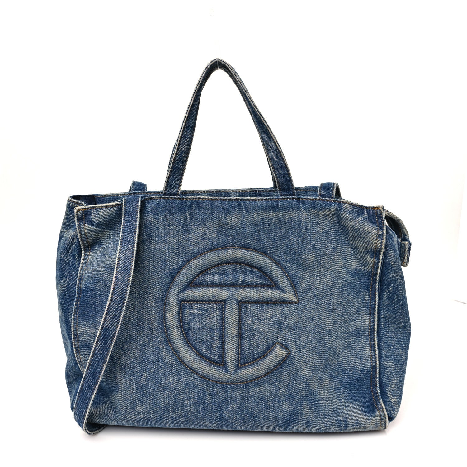 Telfar Denim Medium Shopping Bag Blue 1 of 10