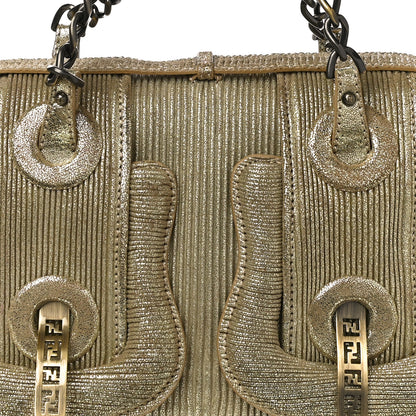 Fendi Metallic Corduroy B Bag Gold 7 of 10