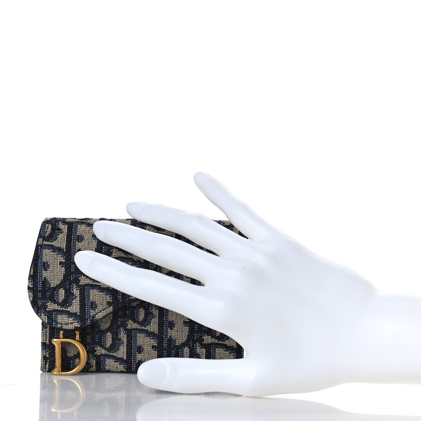 Oblique Saddle 5-Gusset Card Holder Blue