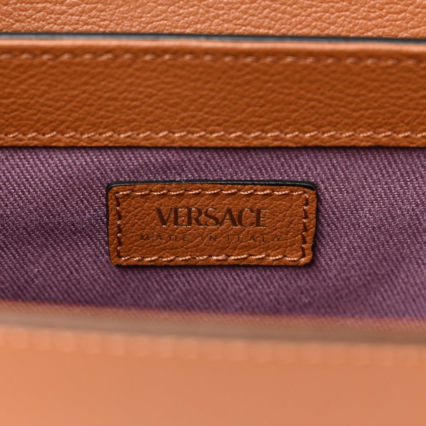 Grained Calfskin La Medusa Small Shoulder Bag Brown