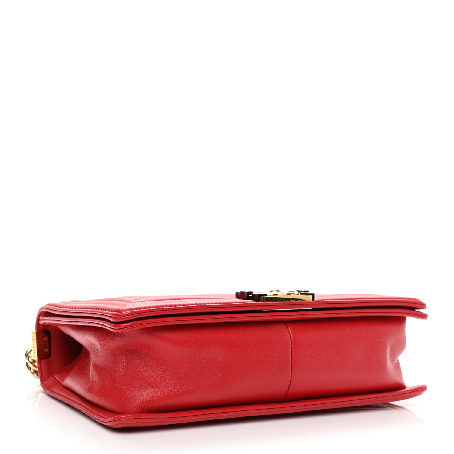 Chanel Lambskin Embossed New Medium Boy Cube Flap Red 3 of 10