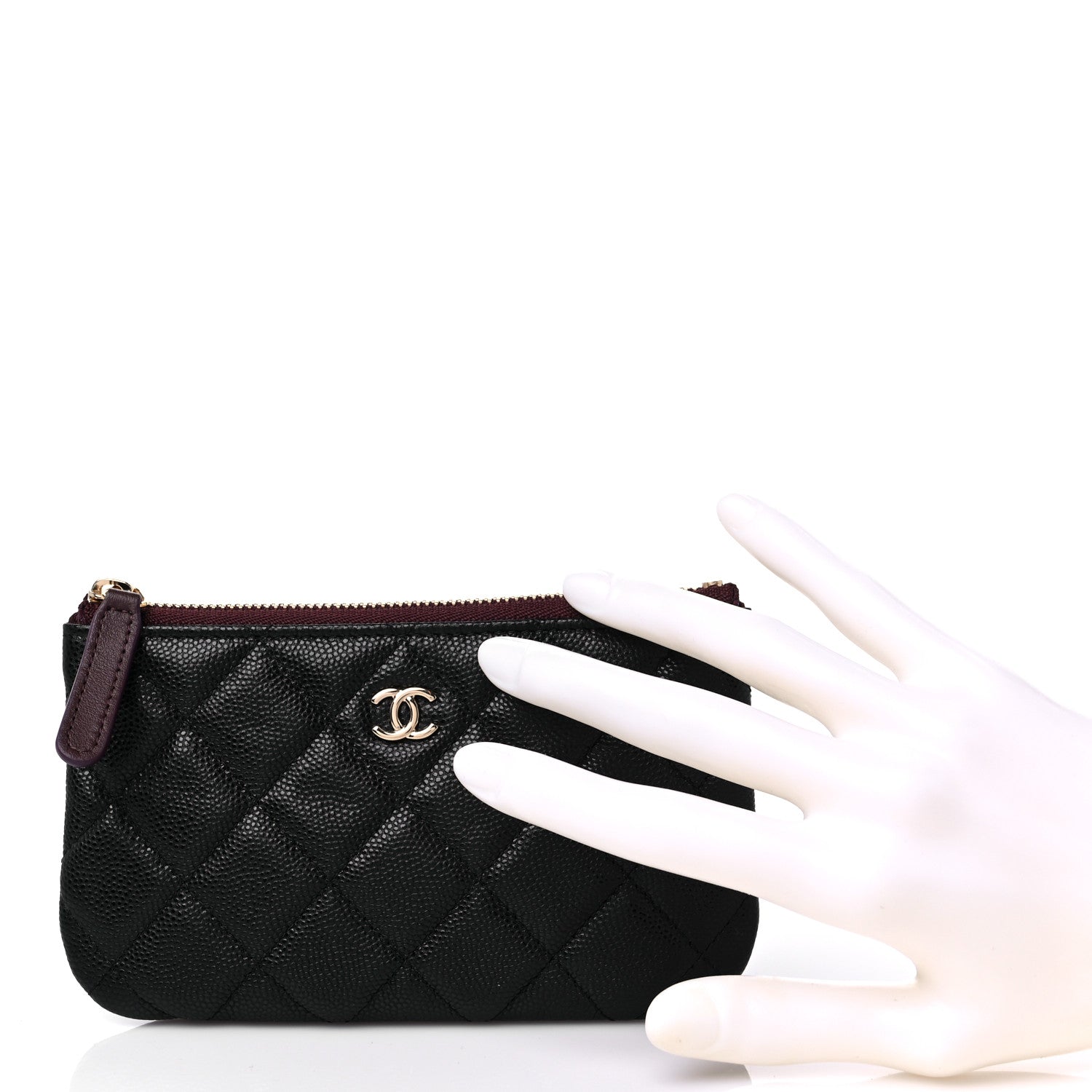 Chanel Lambskin Quilted Small Cosmetic Case Black 2 of 8
