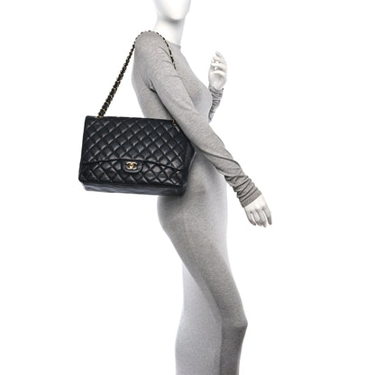 Chanel Lambskin Quilted Maxi Double Flap Black 2 of 11