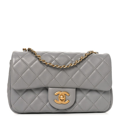 Chanel Lambskin Quilted Mini Rectangular Pearl Crush Flap Grey 1 of 10