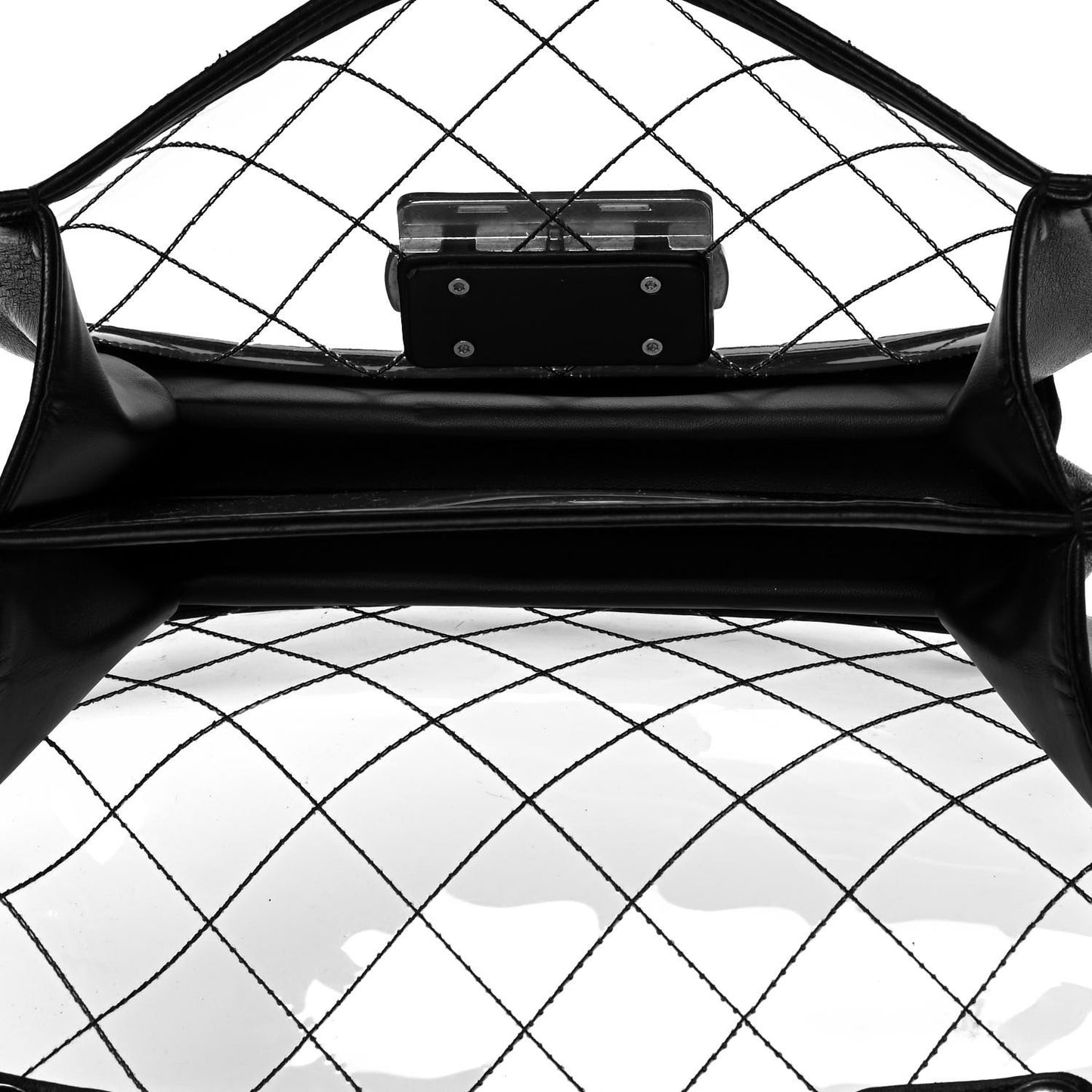 PVC Lambskin Quilted Mini Beauty Lock Flap Black