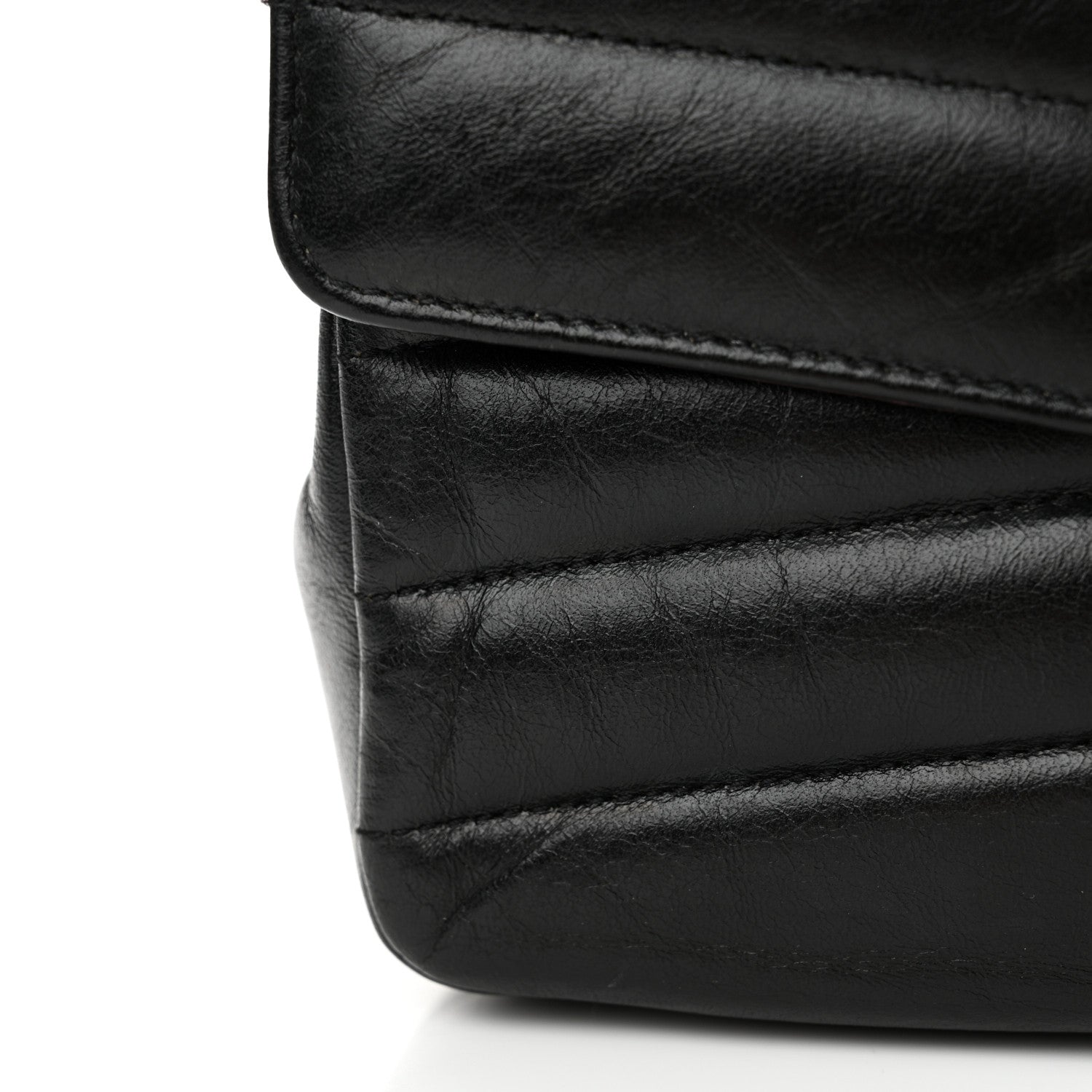 Chanel Shiny Lambskin Quilted Small Chevron Miroir Black 17 of 19