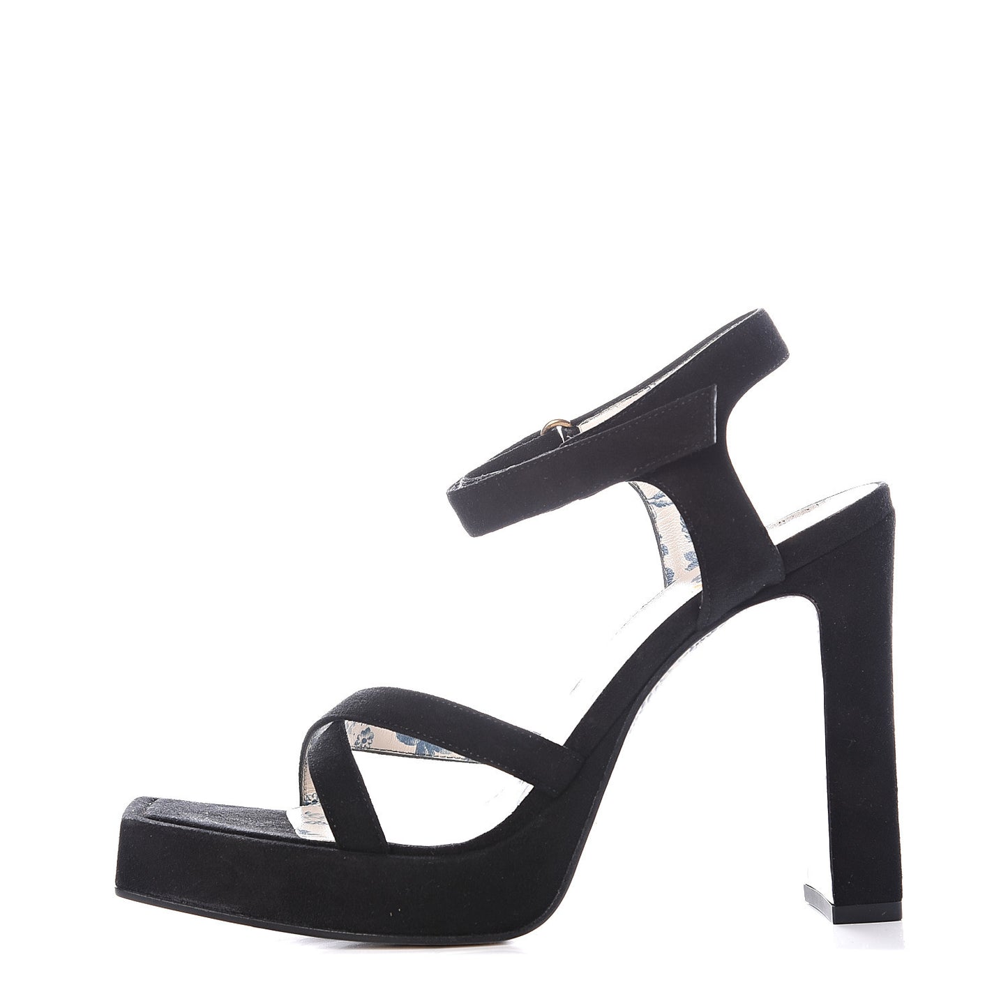 Suede Embellished Sandals 37 Black
