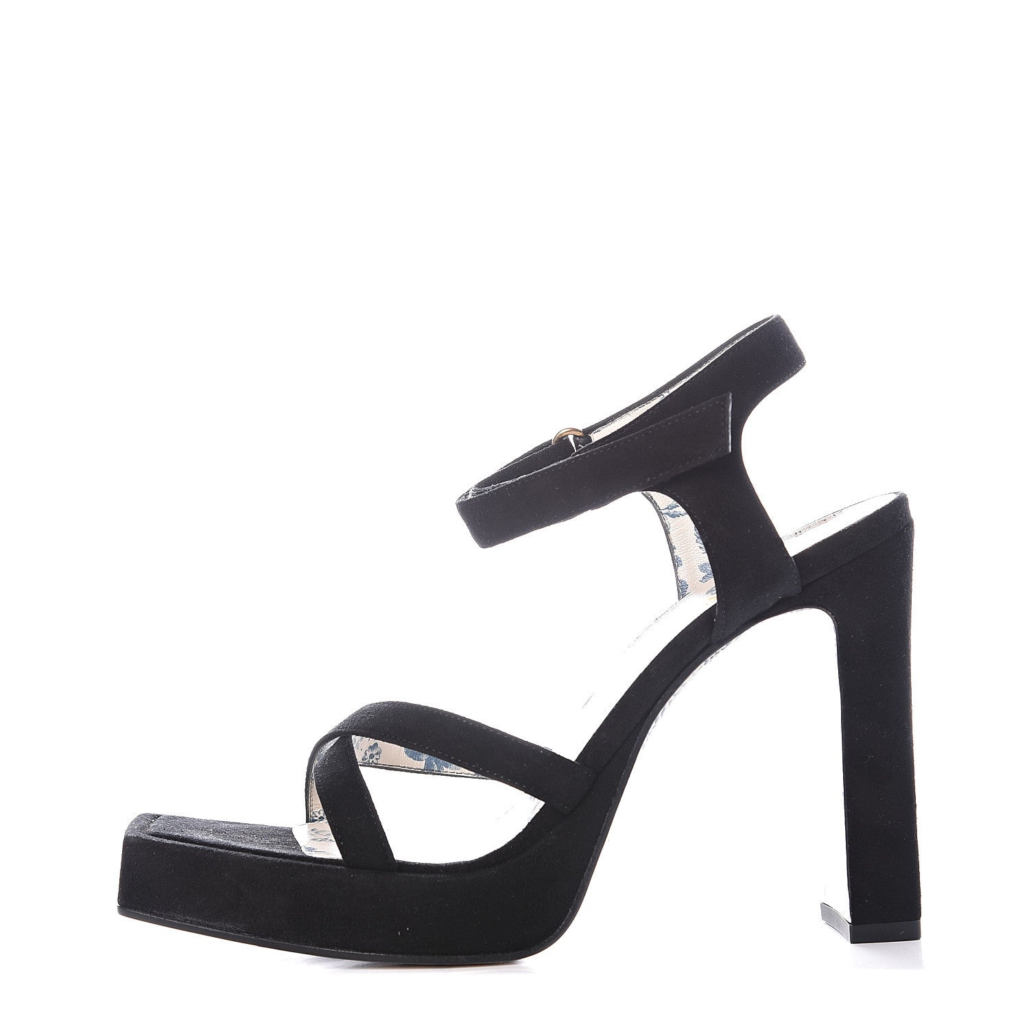 Gucci Suede Embellished Sandals 37 Black 1 of 11