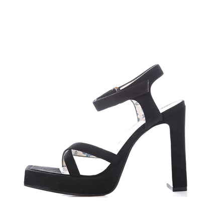 Gucci Suede Embellished Sandals 37 Black 1 of 11
